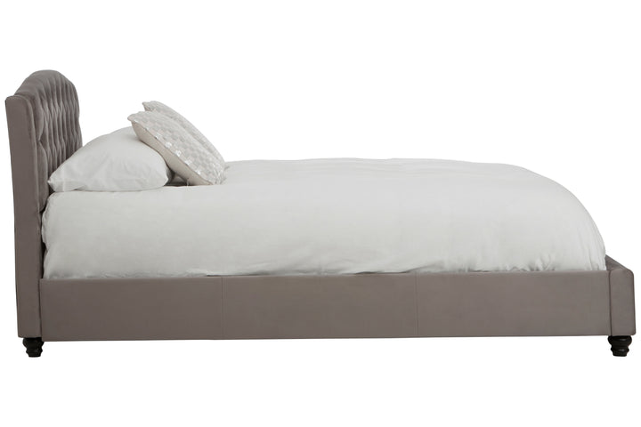 Albatross Grey Velvet King Bed