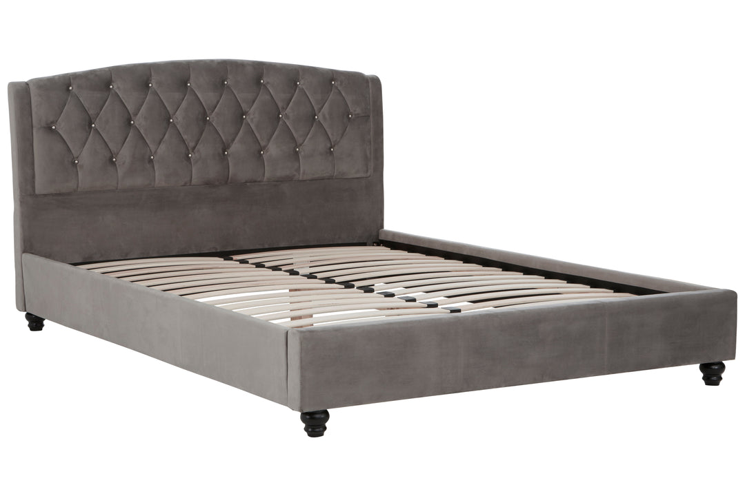 Albatross Grey Velvet King Bed