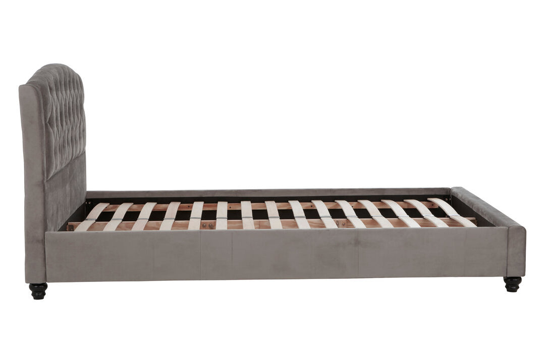 Albatross Grey Velvet King Bed