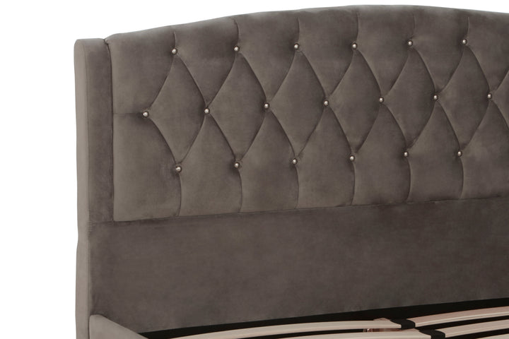 Albatross Grey Velvet King Bed