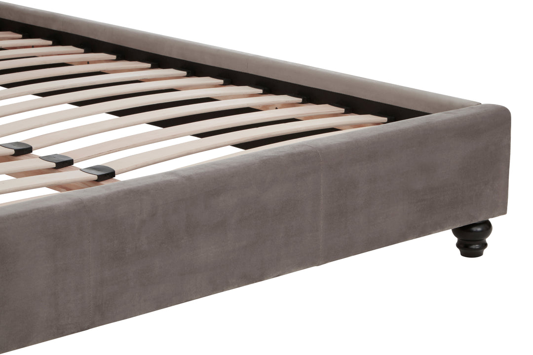 Albatross Grey Velvet King Bed