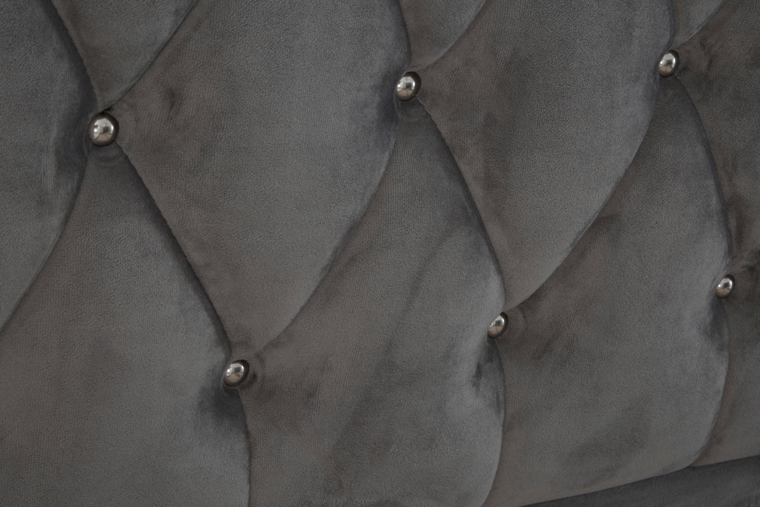 Albatross Grey Velvet King Bed