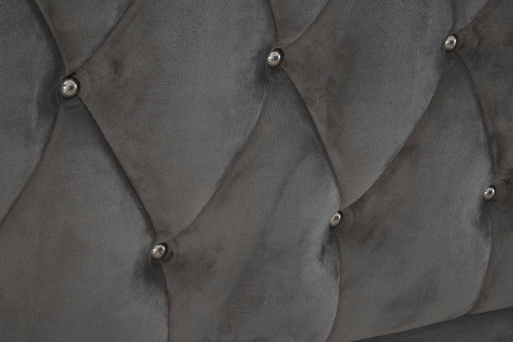 Albatross Grey Velvet King Bed