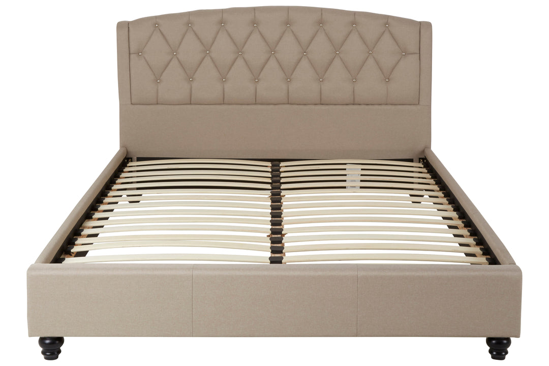 Albatross Beige Velvet King Bed