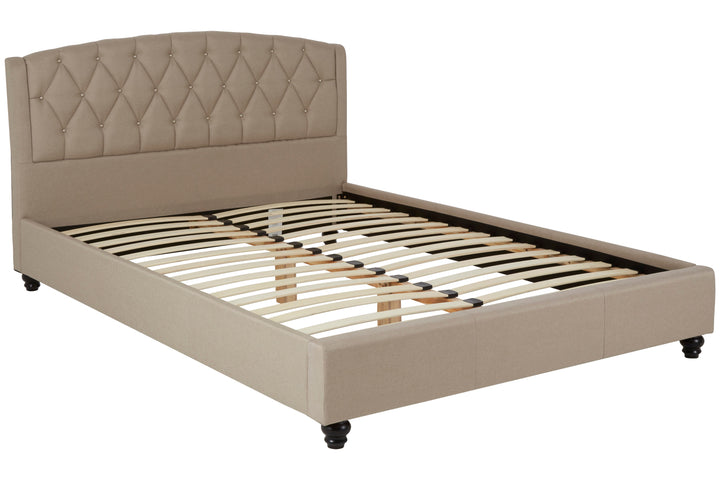 Albatross Beige Velvet King Bed