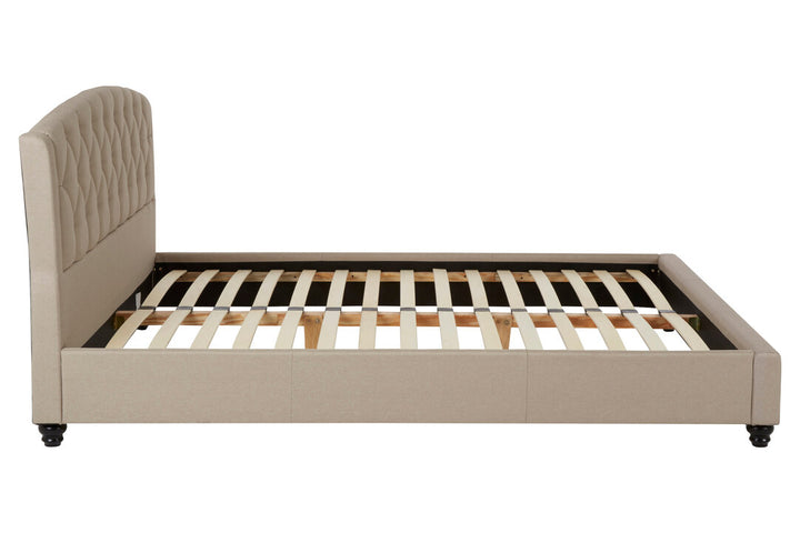 Albatross Beige Velvet King Bed