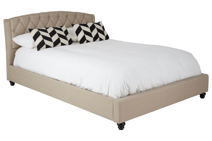 Albatross Beige Velvet King Bed