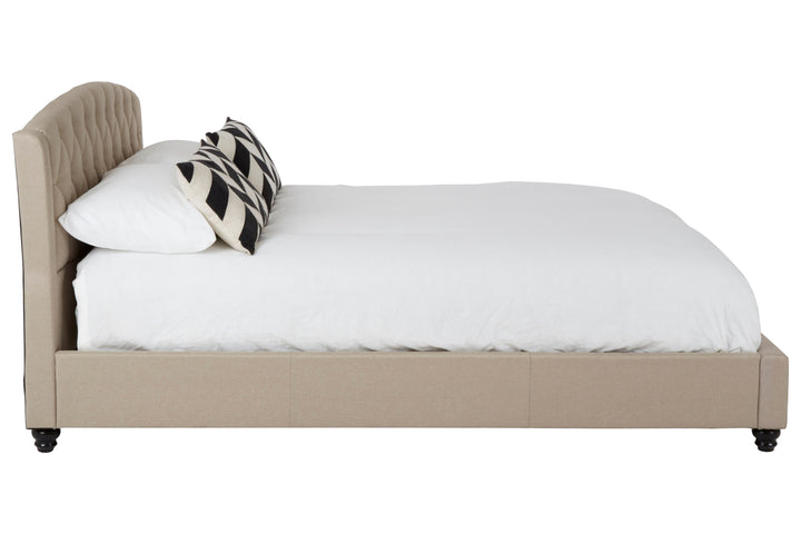 Albatross Beige Velvet King Bed
