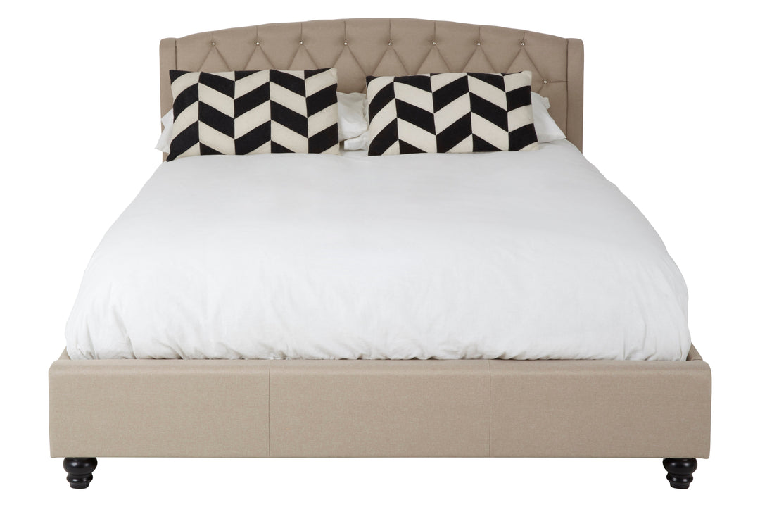 Albatross Beige Velvet King Bed