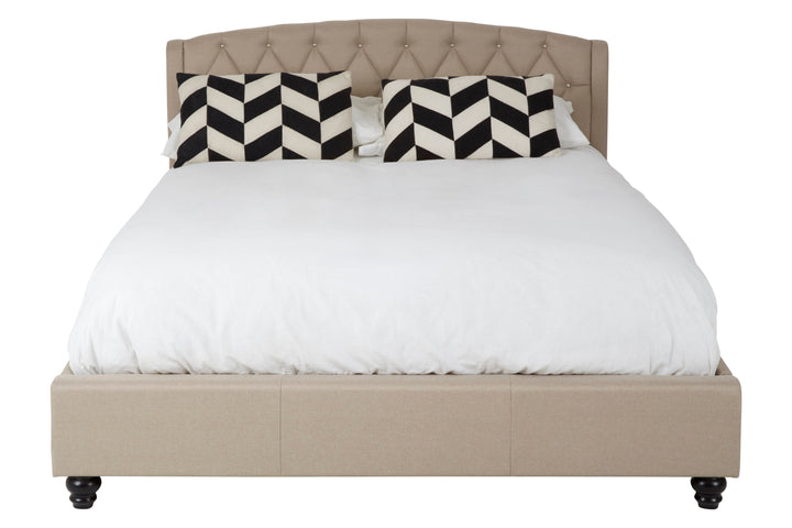 Albatross Beige Velvet King Bed