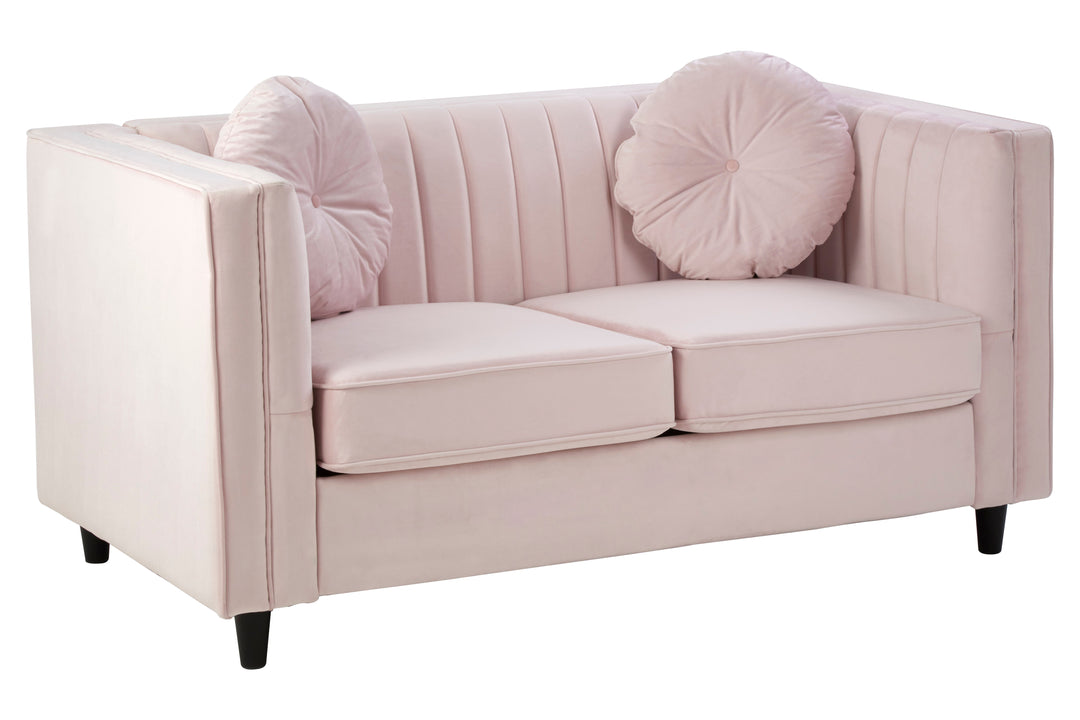 Finch 2 Seat Pink Velvet Sofa