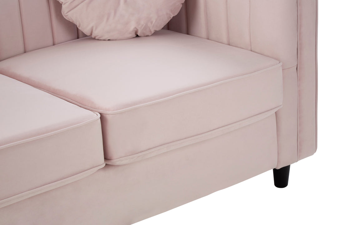Finch 2 Seat Pink Velvet Sofa