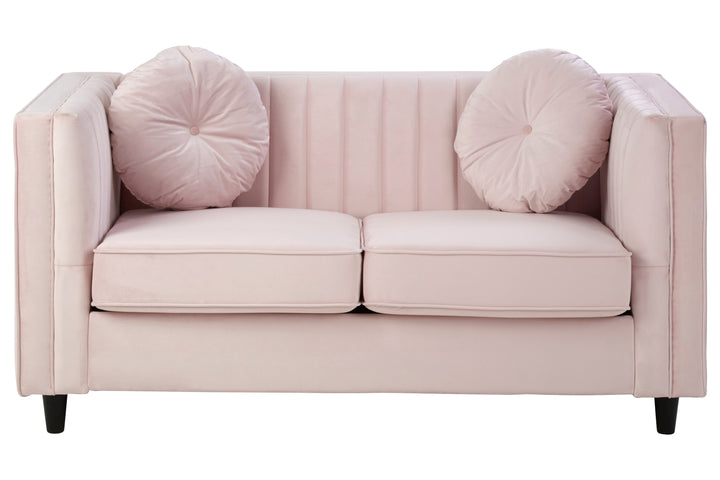Finch 2 Seat Pink Velvet Sofa