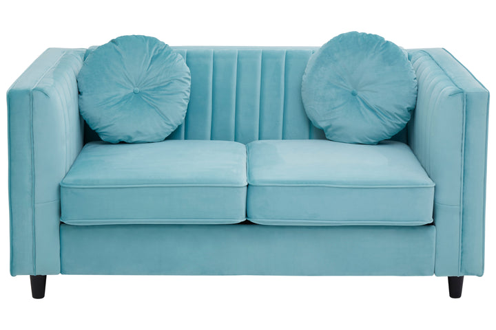 Finch Two Seat Green Velvet Sofa