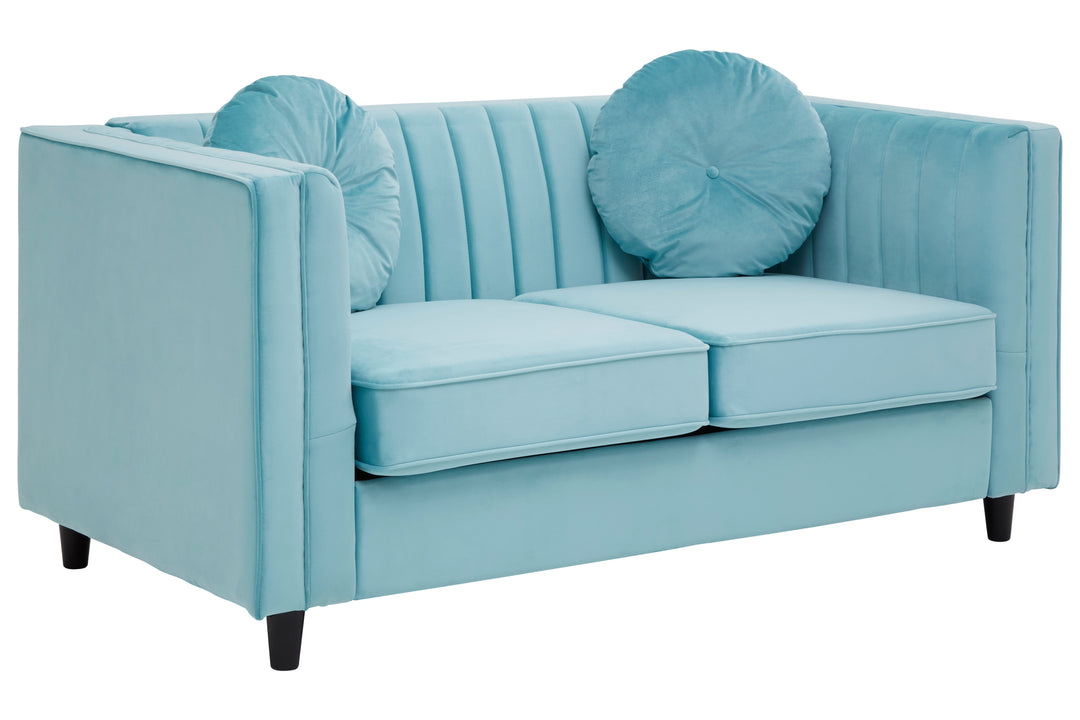 Finch Two Seat Green Velvet Sofa