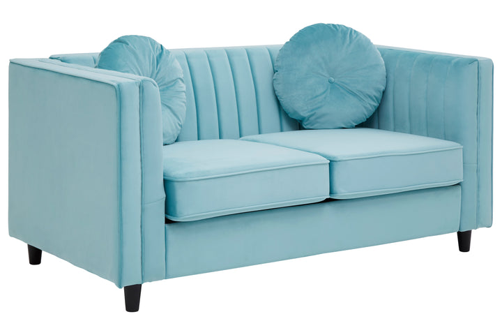 Finch Two Seat Green Velvet Sofa