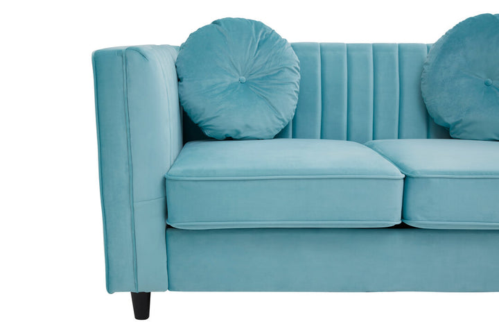 Finch Two Seat Green Velvet Sofa