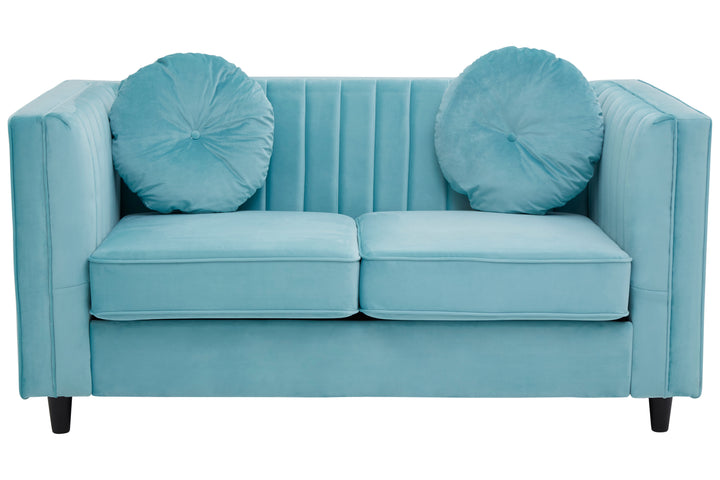 Finch Two Seat Green Velvet Sofa