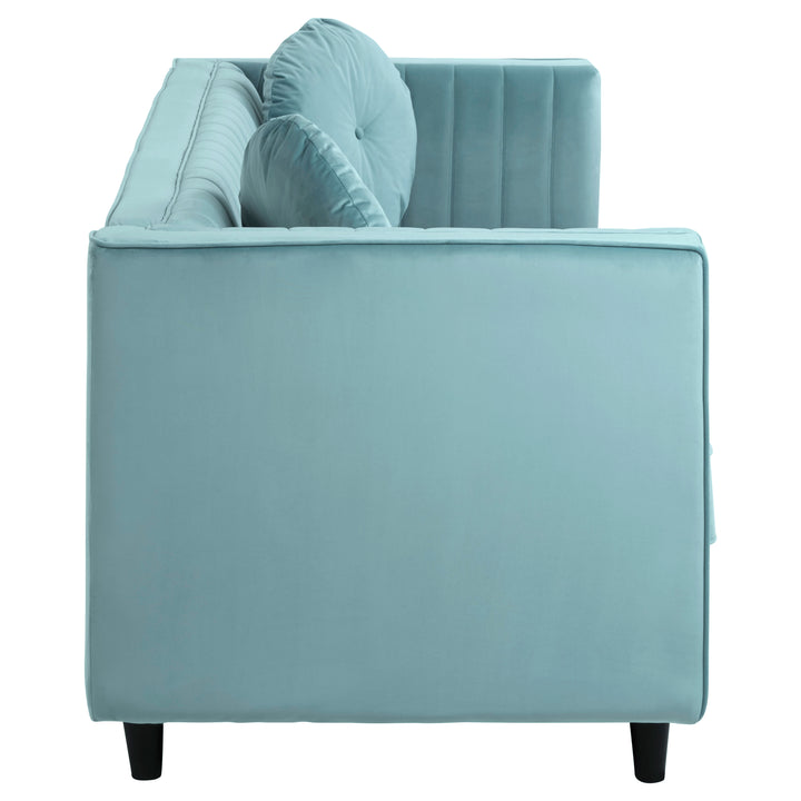 Finch Three Seater Pastel Green Velvet Sofa
