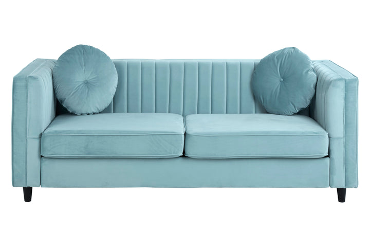 Finch Three Seater Pastel Green Velvet Sofa
