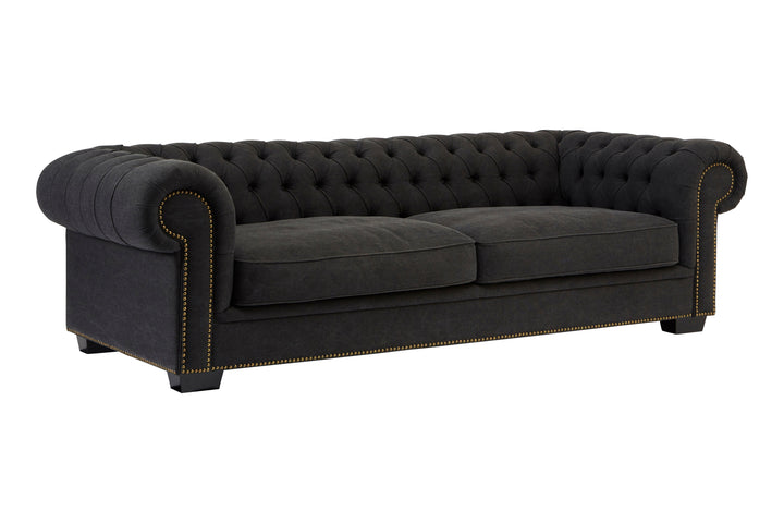 Owl 3 Seater Charcoal Fabric Sofa