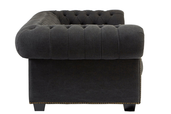 Owl 3 Seater Charcoal Fabric Sofa