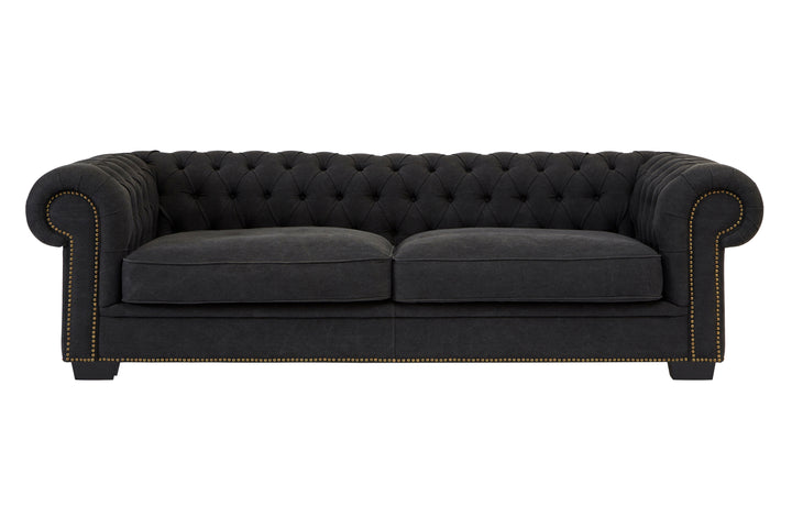 Owl 3 Seater Charcoal Fabric Sofa