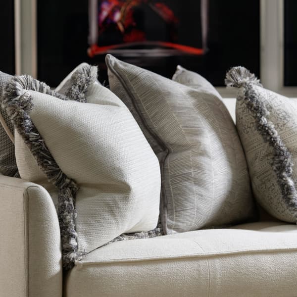 Molfetta Chalk/Mattinata, Sustainable Feather, Cushion, White - Andrew Martin
