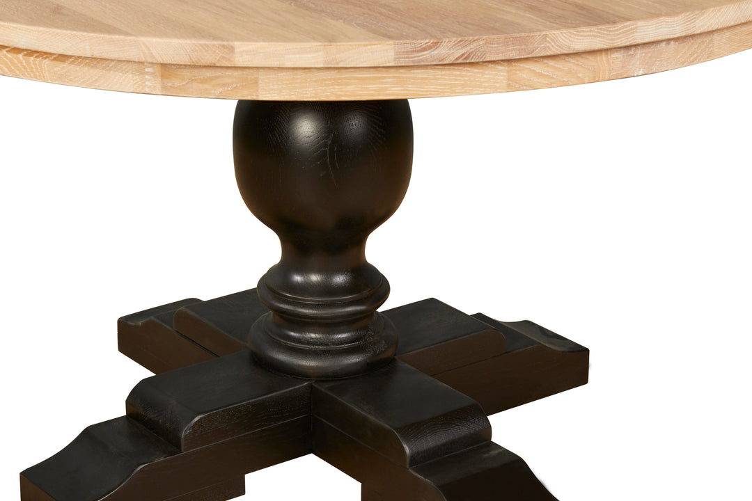 Pigeon Whitewash Top Black Dining Table