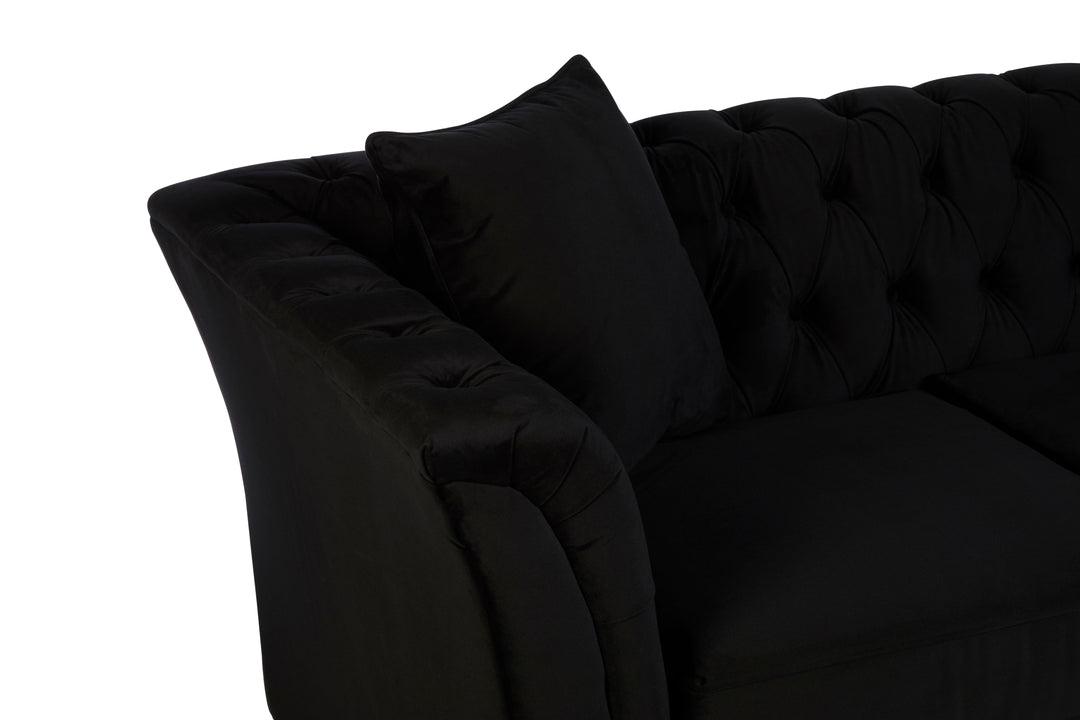 Robin Two Seat Onyx Velvet Sofa