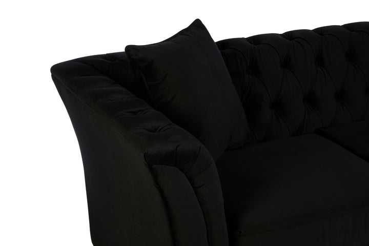 Robin Two Seat Onyx Velvet Sofa