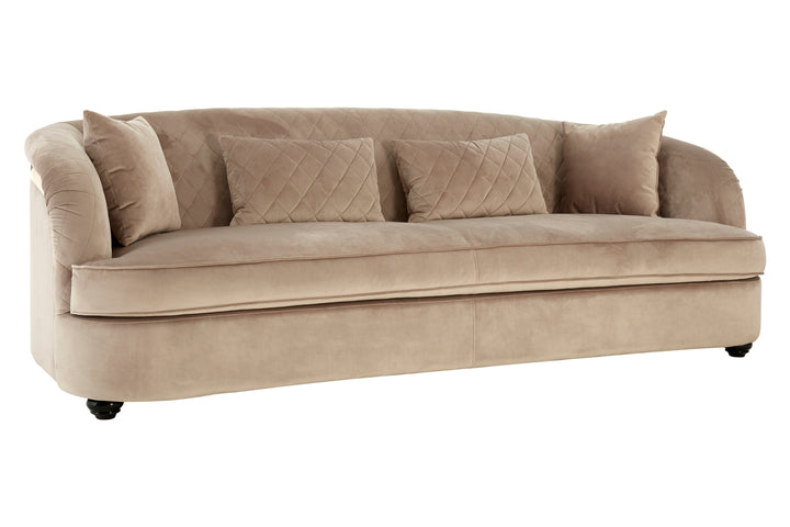 Albatross Three Seat Grey Cotton Velvet Sofa