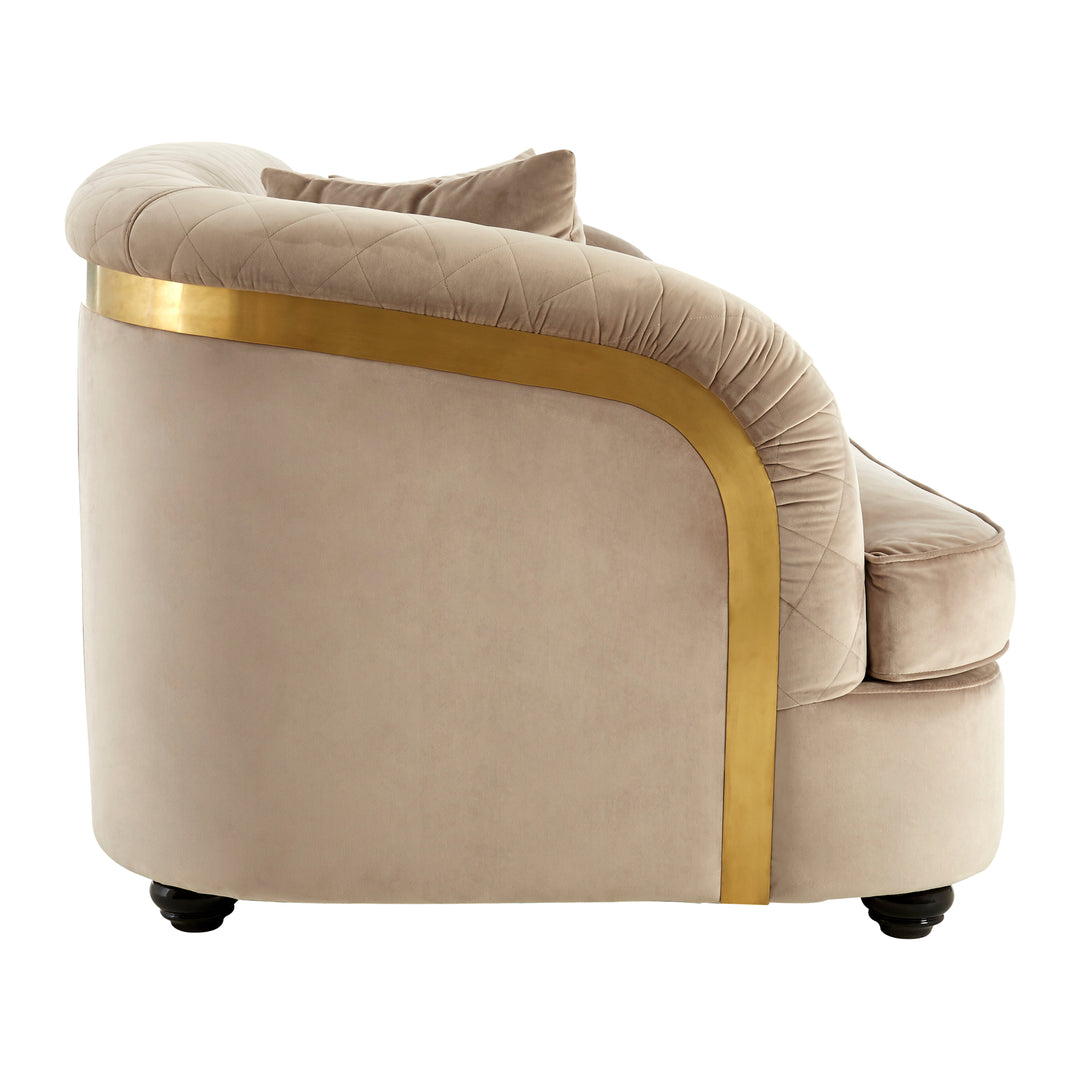 Albatross Three Seat Grey Cotton Velvet Sofa