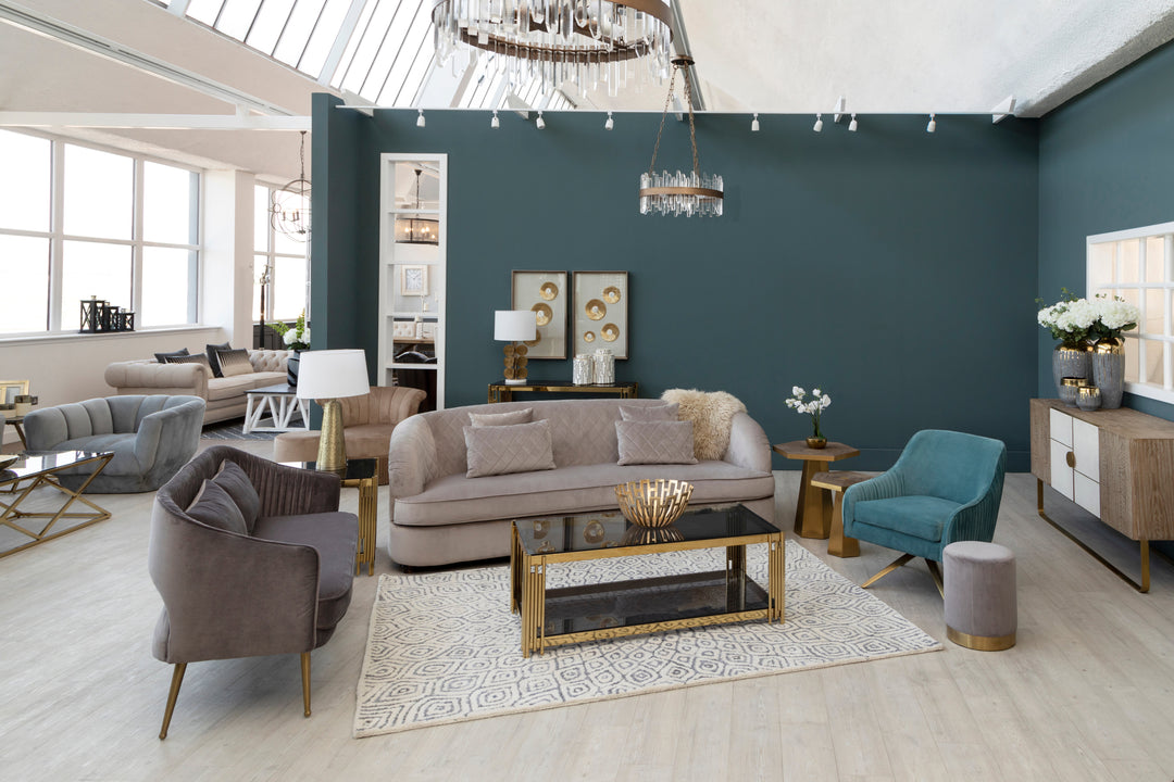 Albatross Three Seat Grey Cotton Velvet Sofa