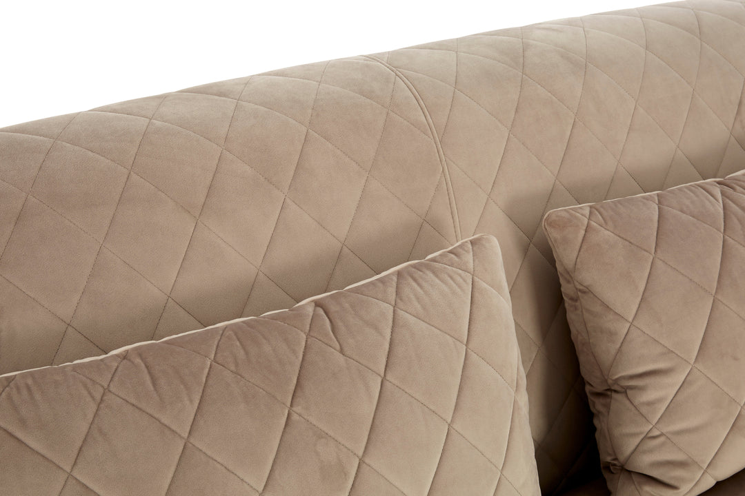 Albatross Three Seat Grey Cotton Velvet Sofa