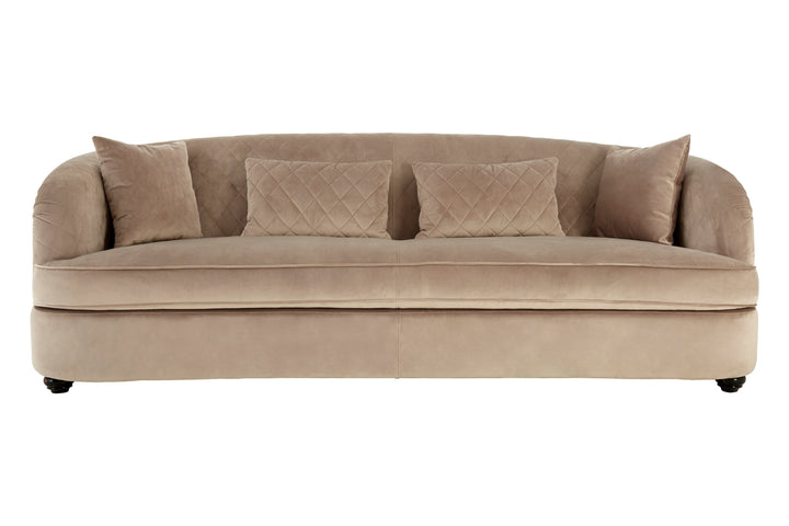 Albatross Three Seat Grey Cotton Velvet Sofa
