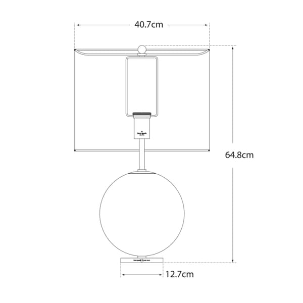 Elsie Table Lamp Cream, Table Lamp, Cream (Cream Shade) - Andrew Martin