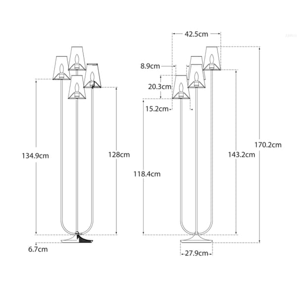 Montreuil Floor Lamp Silver, Floor Lamp, Burnished Silver Leaf - Andrew Martin
