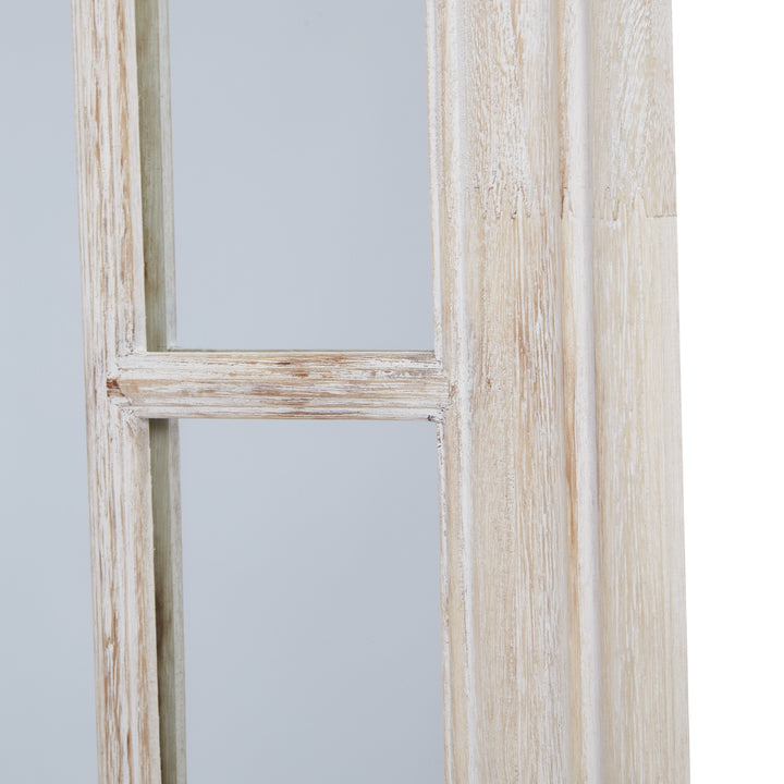Washed Wood Framed Window Mirror