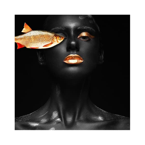 Golden Eye, Plexiglass Artwork, 100cm x 100cm, Black/Gold - Andrew Martin
