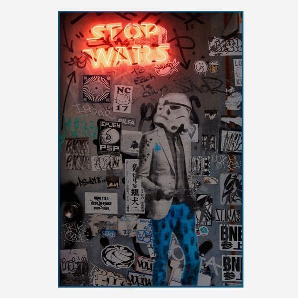 Neon - Stop Wars 80X120, Neon Artwork, 80cm x 120cm, Multicoloured - Andrew Martin