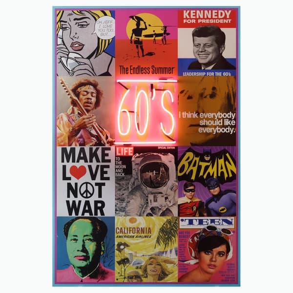 Neon - The Sixties 80X120, Neon Artwork, 80cm x 120cm - Andrew Martin