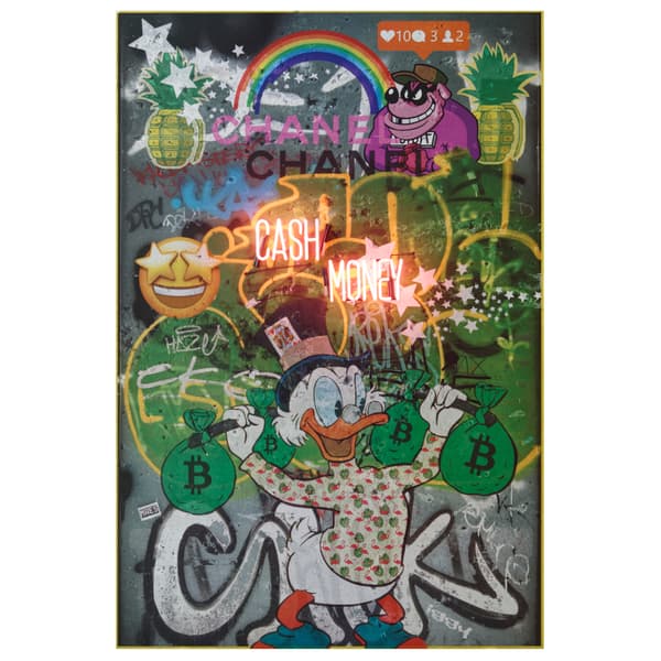 Neon - Scrooge / Cash Money 80X120, Neon Artwork, 80cm x 120cm - Andrew Martin