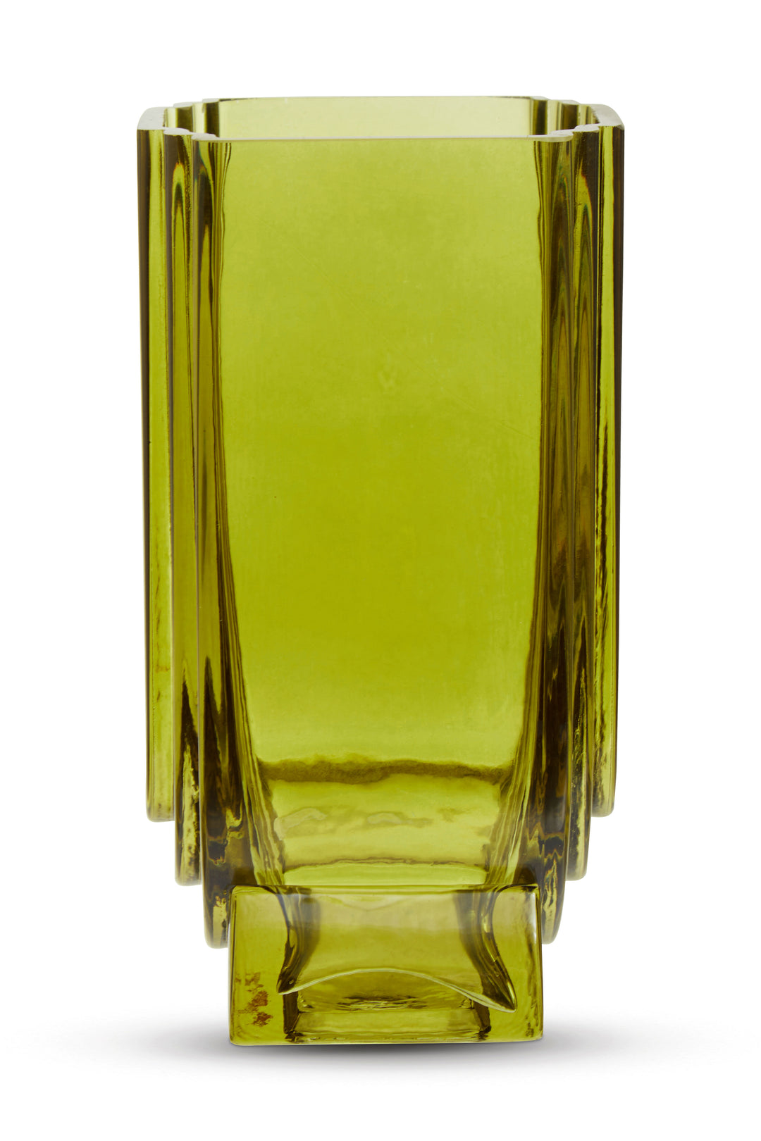 Ricky Small Olive Green Glass Vase