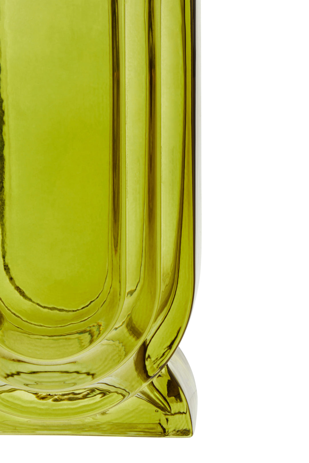 Ricky Small Olive Green Glass Vase