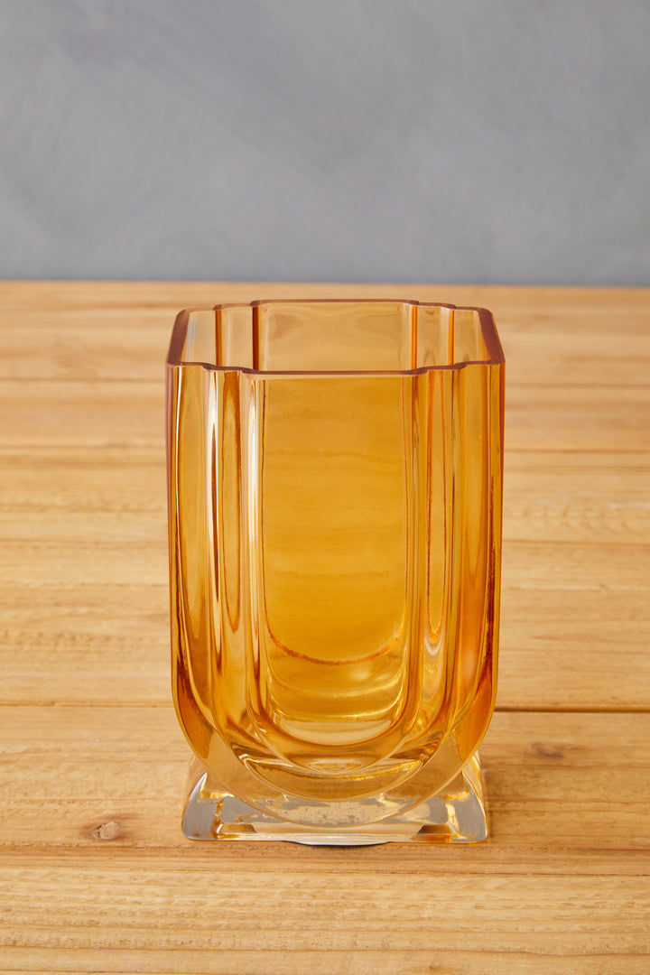 Ricky Small Ochre Yellow Glass Vase