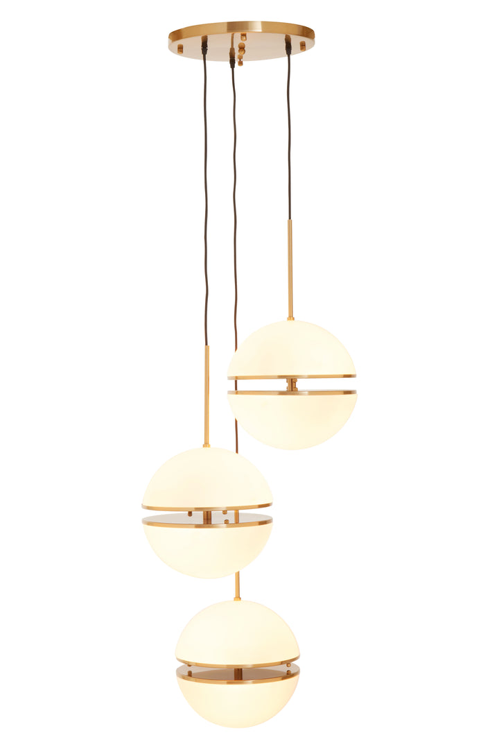 Rio Three Ball Brass Pendant Light