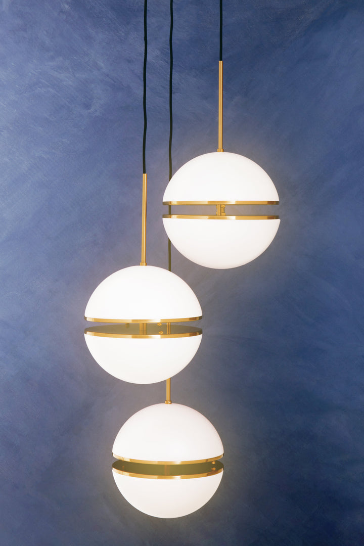 Rio Three Ball Brass Pendant Light