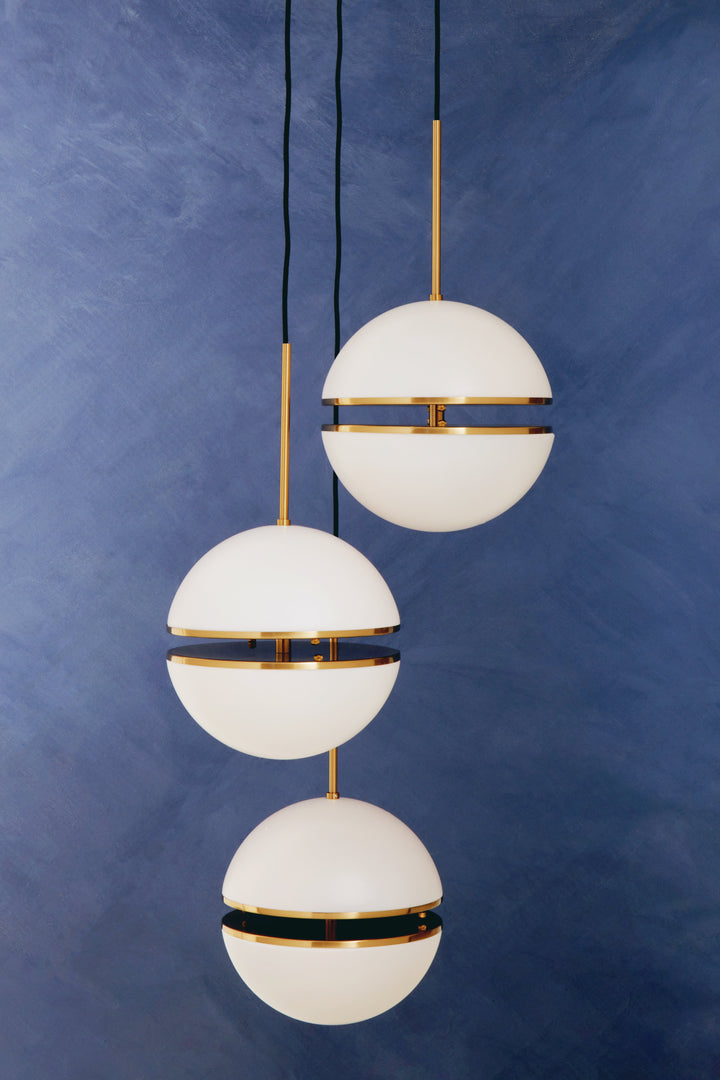 Rio Three Ball Brass Pendant Light