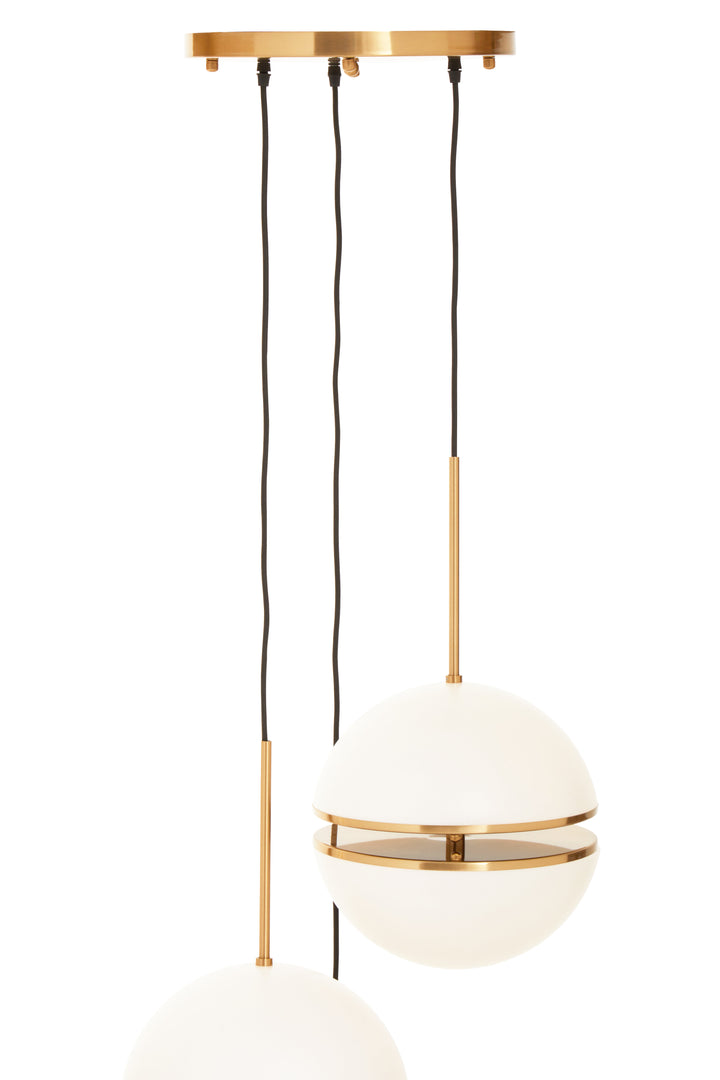 Rio Three Ball Brass Pendant Light
